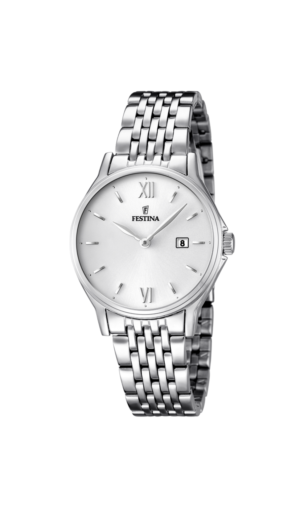 OROLOGIO FESTINA CLASSICS F16748/2 BIANCO CINTURINO IN ACCIAIO, DONNA