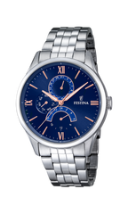 OROLOGIO FESTINA RETRO F16822/3 BLU CON CINTURINO IN ACCIAIO, UOMO