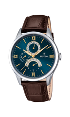 OROLOGIO FESTINA F16823/A BLU CON CINTURINO IN PELLE, UOMO