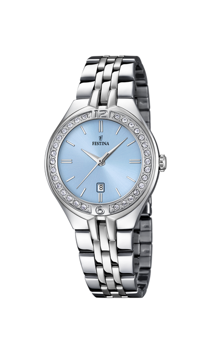 OROLOGIO FESTINA MADEMOISELLE F16867/4 AZZURO CINTURINO IN ACCIAIO INOSSIDABILE 316L, DONNA