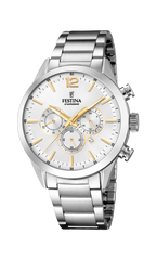 OROLOGIO FESTINA TIMELESS CHRONOGRAPH F20343/1 ARGENTO CON CINTURINO IN ACCIAIO, UOMO.