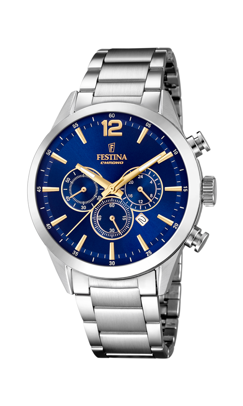 OROLOGIO FESTINA TIMELESS CHRONOGRAPH F20343/2 BLU CINTURINO IN ACCIAIO, UOMO
