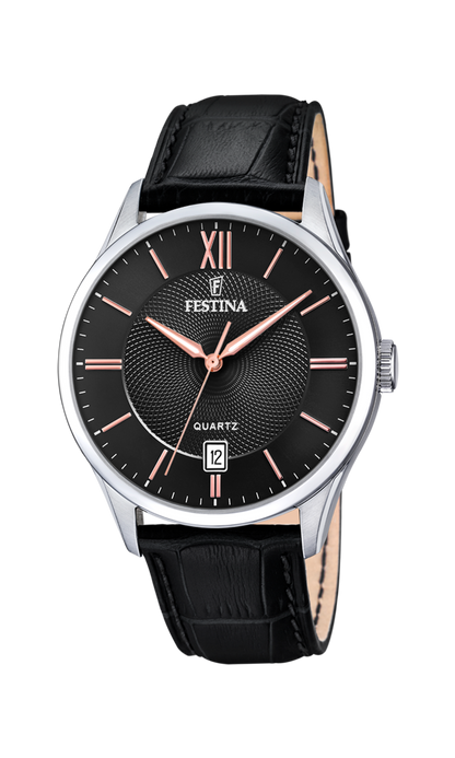 OROLOGIO FESTINA CLASSICS F20426/6 NERO CINTURINO IN PELLE, UOMO