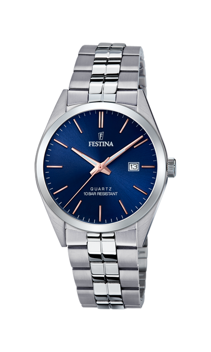 OROLOGIO FESTINA CLASSICS F20437/B BLU CON CINTURINO IN ACCIAIO, UOMO