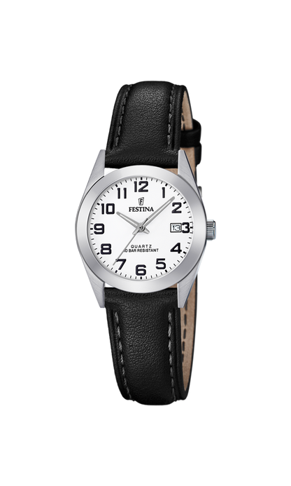OROLOGIO FESTINA CLASSICS F20447/1 BIANCO CON CINTURINO IN PELLE, DONNA