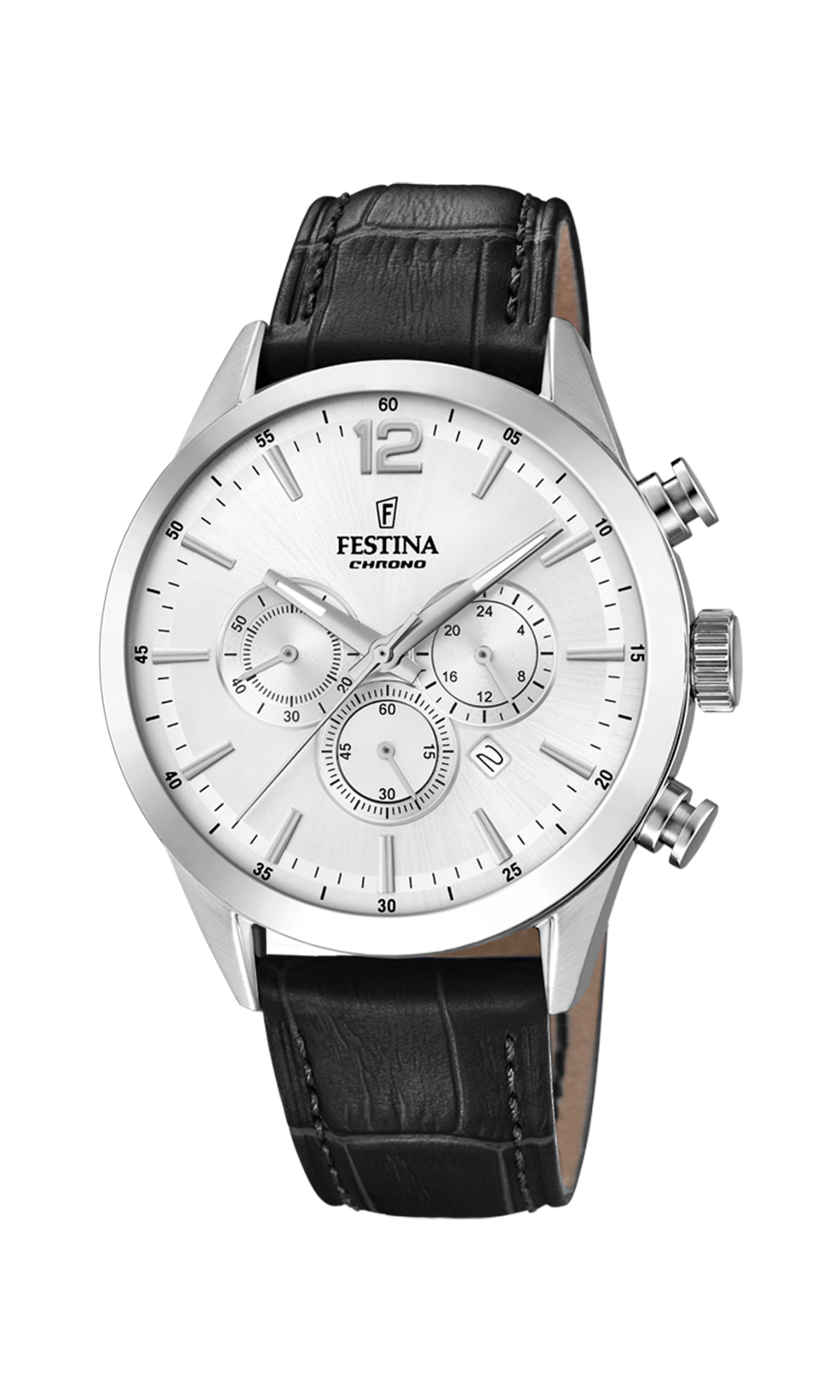 OROLOGIO FESTINA TIMELESS CHRONOGRAPH F20542/1 ARGENTO CON CINTURINO IN PELLE, UOMO