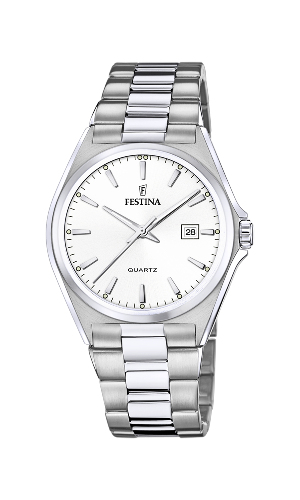 OROLOGIO FESTINA CLASSICS F20552/2 BIANCO CINTURINO IN ACCIAIO, UOMO