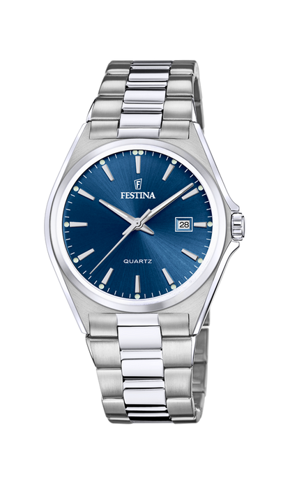 OROLOGIO FESTINA CLASSICO IN ACCIAIO F20552/3 BLU CON CINTURINO IN ACCIAIO, UOMO