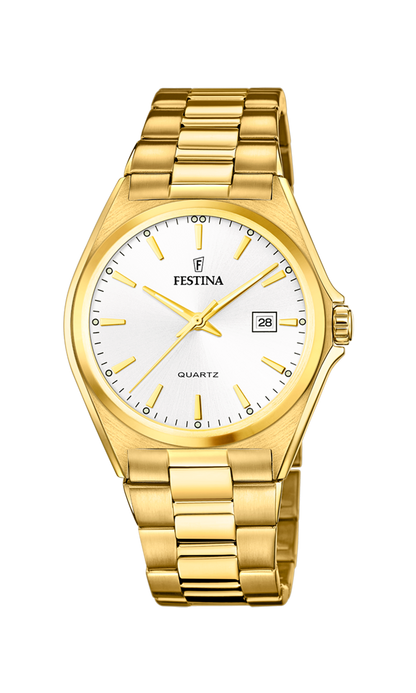 OROLOGIO FESTINA IN ACCIAIO CLASSICO F20555/2 BIANCO CINTURINO IN ACCIAIO, UOMO
