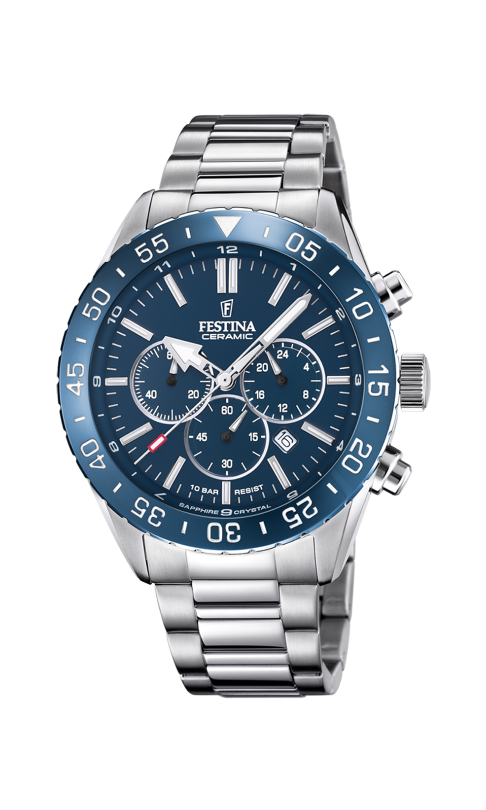 OROLOGIO FESTINA F20575/2 BLU CINTURINO IN ACCIAIO, UOMO