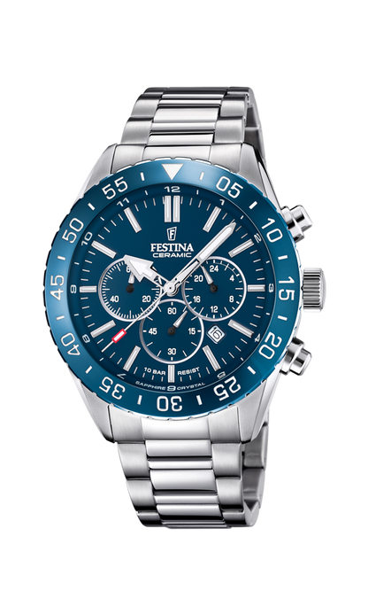 OROLOGIO FESTINA F20575/2 BLU CINTURINO IN ACCIAIO, UOMO