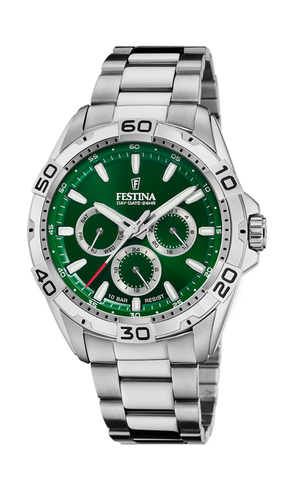 OROLOGIO FESTINA F20623/3 VERDE CINTURINO IN ACCIAIO INOSSIDABILE 316L, UOMO