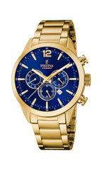 OROLOGIO FESTINA TIMELESS CRONOGRAFO F20633/2 BLU CON CINTURINO IN ACCIAIO INOSSIDABILE 316L, UOMO.