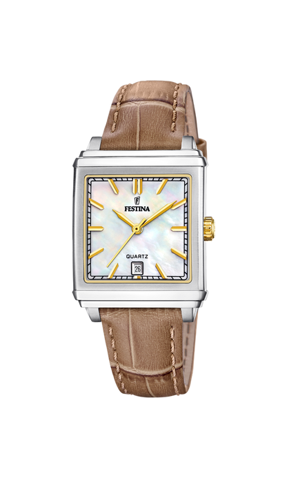 OROLOGIO FESTINA F20682/4 BEIGE CINTURINO IN PELLE, DONNA