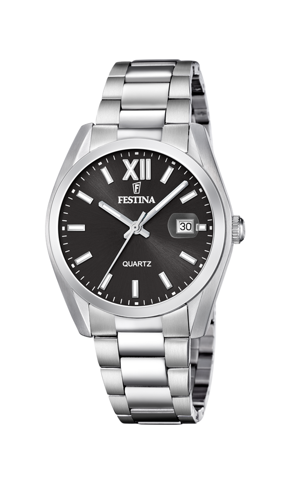 OROLOGIO FESTINA ACCIAIO CLASSICO F20707/6 NERO CINTURINO IN ACCIAIO INOSSIDABILE 316L, UOMO