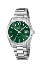 OROLOGIO FESTINA ACCIAIO CLASSICO F20707/8 VERDE CINTURINO IN ACCIAIO INOSSIDABILE 316L, UOMO