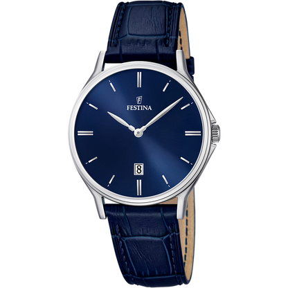 OROLOGIO FESTINA CLASSICS F16745/3 BLU CON CINTURINO IN PELLE, UOMO