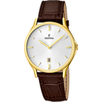 OROLOGIO FESTINA CLASSICS F16747/1 BIANCO CON CINTURINO IN PELLE, UOMO