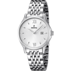 OROLOGIO FESTINA CLASSICS F16748/2 BIANCO CINTURINO IN ACCIAIO, DONNA