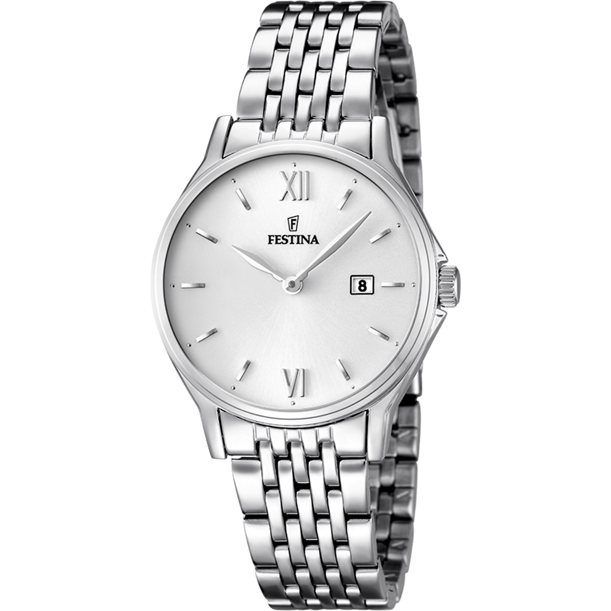 OROLOGIO FESTINA CLASSICS F16748/2 BIANCO CINTURINO IN ACCIAIO, DONNA