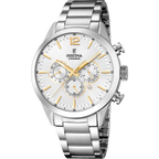 OROLOGIO FESTINA TIMELESS CHRONOGRAPH F20343/1 ARGENTO CON CINTURINO IN ACCIAIO, UOMO.