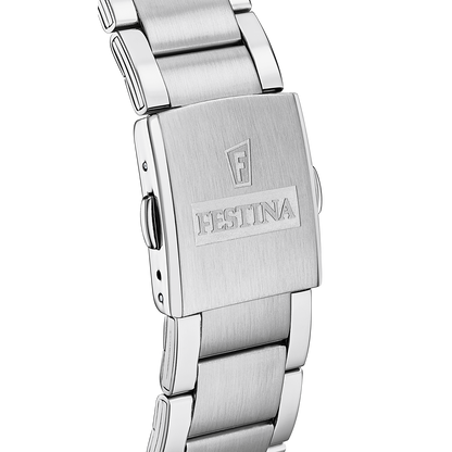 OROLOGIO FESTINA TIMELESS CHRONOGRAPH F20343/1 ARGENTO CON CINTURINO IN ACCIAIO, UOMO.