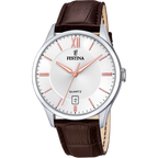 OROLOGIO FESTINA CLASSICS F20426/4 BIANCO CON CINTURINO IN PELLE, UOMO