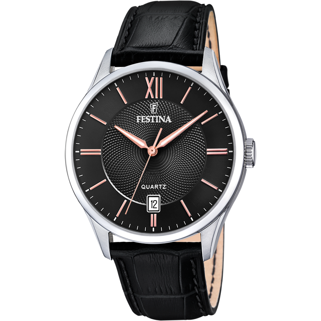 OROLOGIO FESTINA CLASSICS F20426/6 NERO CINTURINO IN PELLE, UOMO