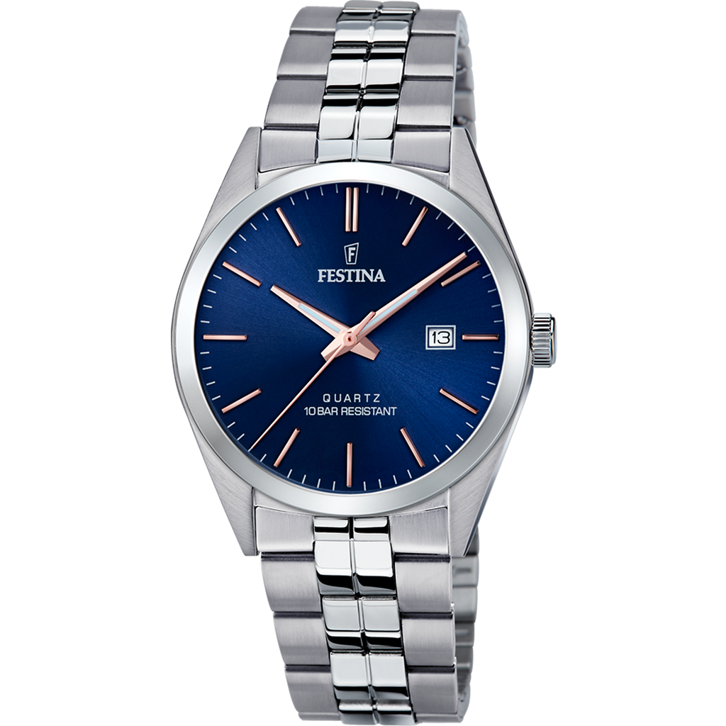 OROLOGIO FESTINA CLASSICS F20437/B BLU CON CINTURINO IN ACCIAIO, UOMO