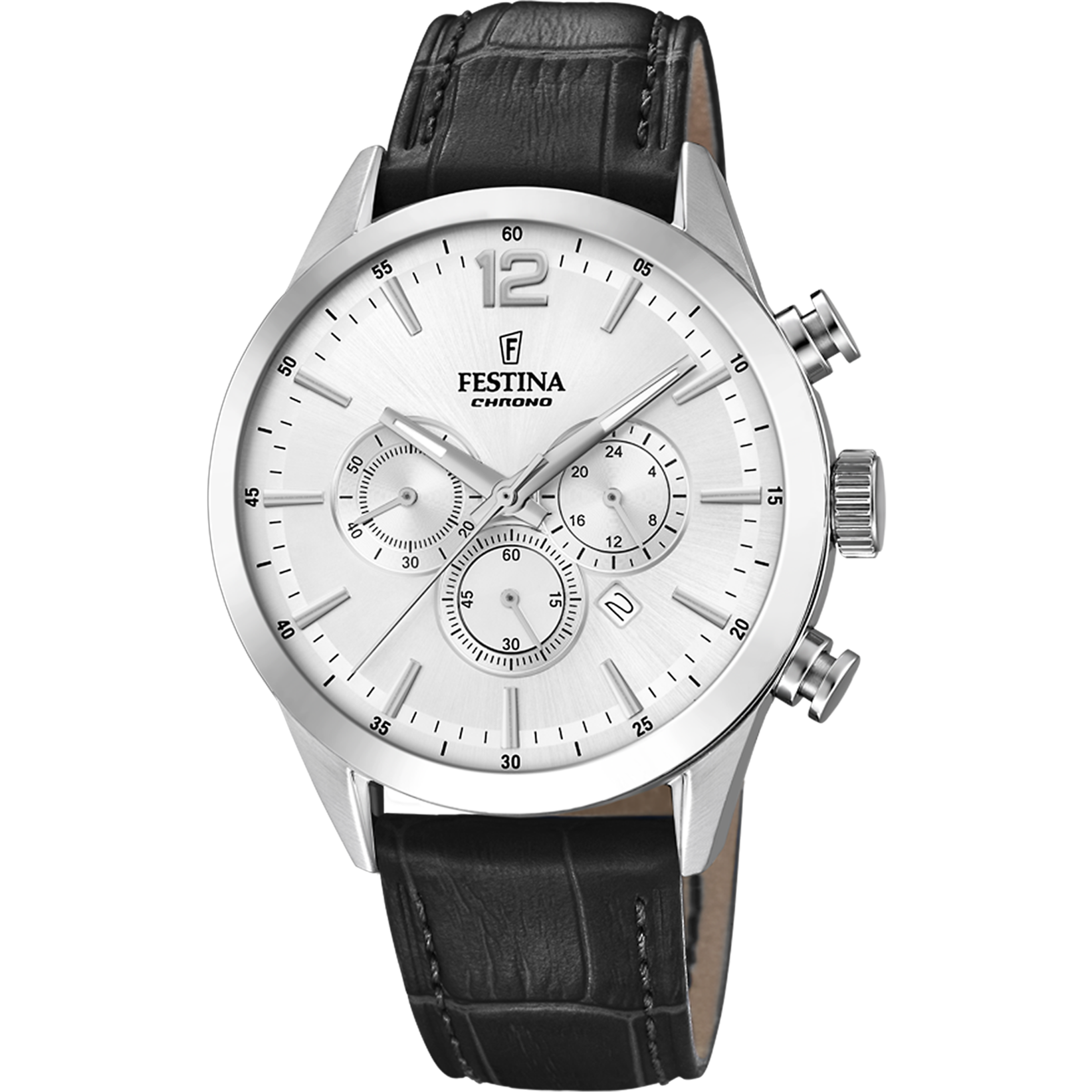 OROLOGIO FESTINA TIMELESS CHRONOGRAPH F20542/1 ARGENTO CON CINTURINO IN PELLE, UOMO