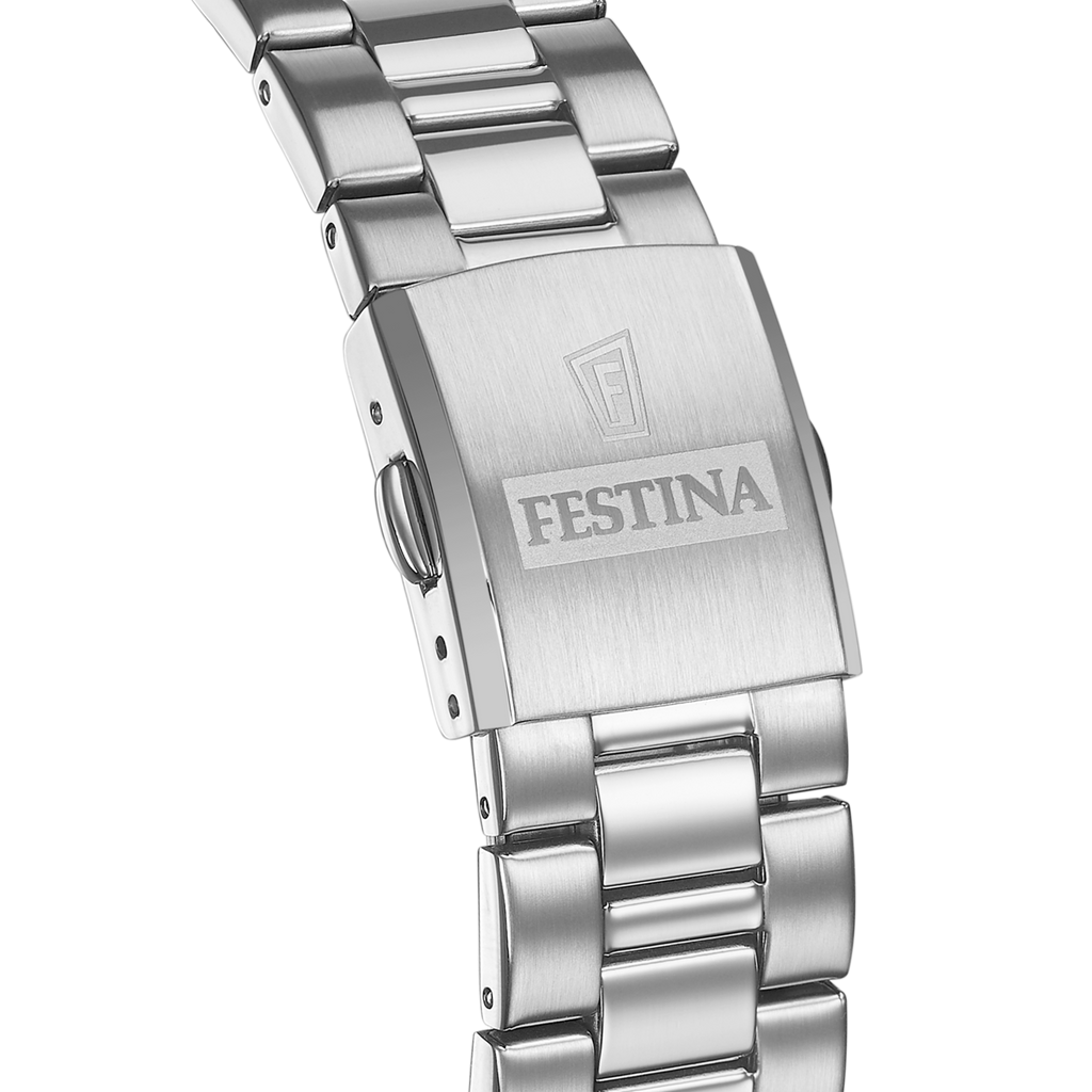 OROLOGIO FESTINA CLASSICS F20552/2 BIANCO CINTURINO IN ACCIAIO, UOMO