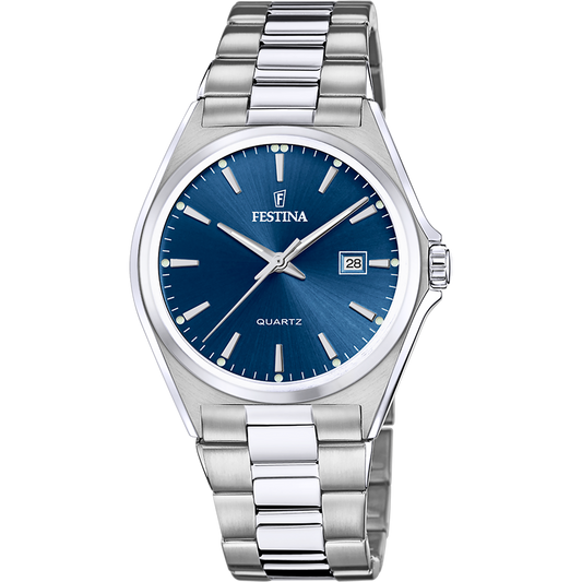OROLOGIO FESTINA CLASSICO IN ACCIAIO F20552/3 BLU CON CINTURINO IN ACCIAIO, UOMO