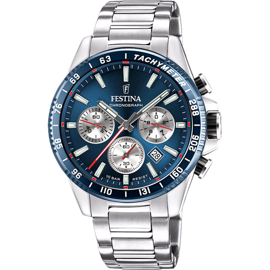OROLOGIO FESTINA F20560/2 BLU CINTURINO IN ACCIAIO, UOMO