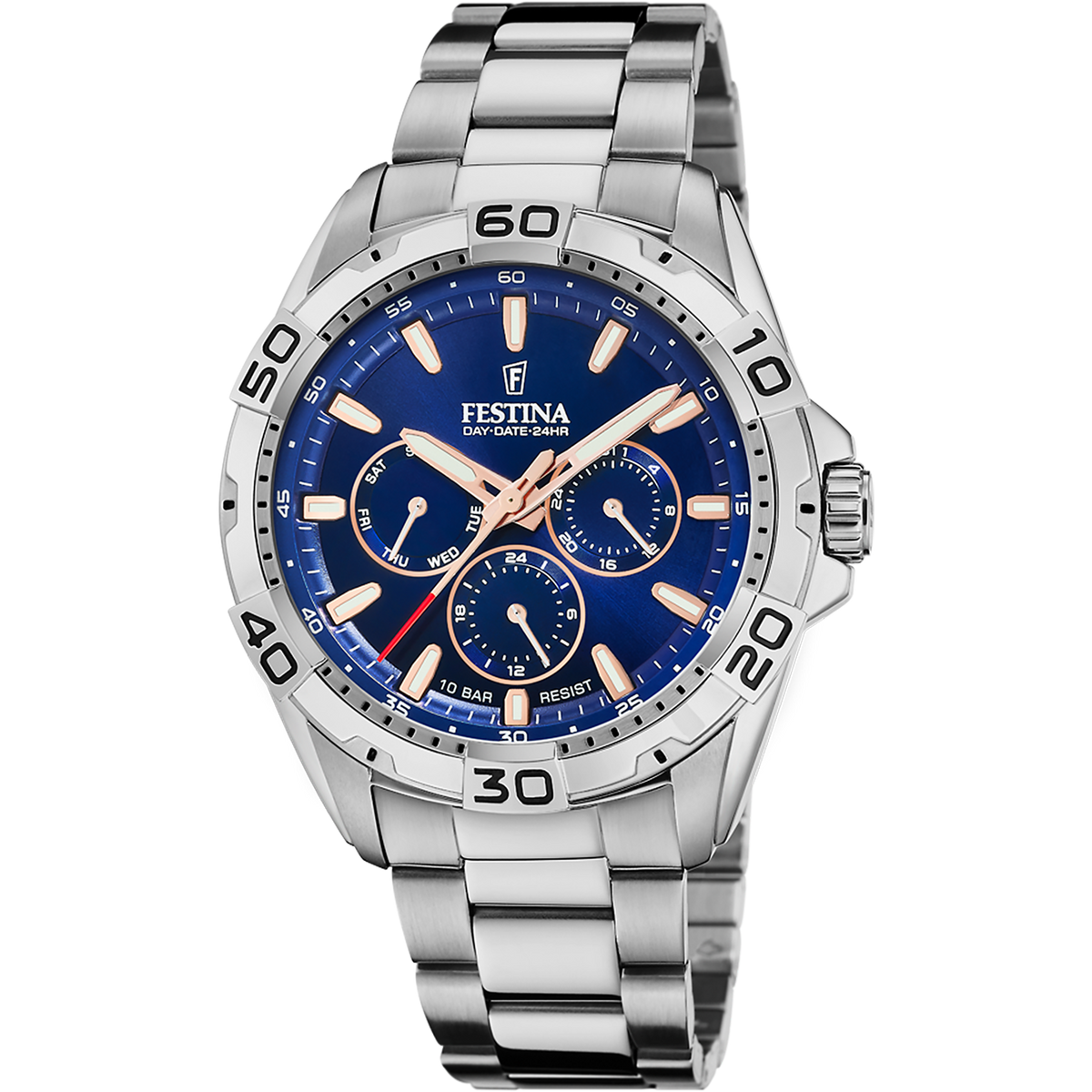 OROLOGIO FESTINA F20623/2 AZZURO CINTURINO IN ACCIAIO INOSSIDABILE 316L, UOMO