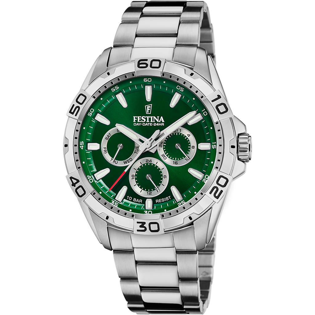 OROLOGIO FESTINA F20623/3 VERDE CINTURINO IN ACCIAIO INOSSIDABILE 316L, UOMO