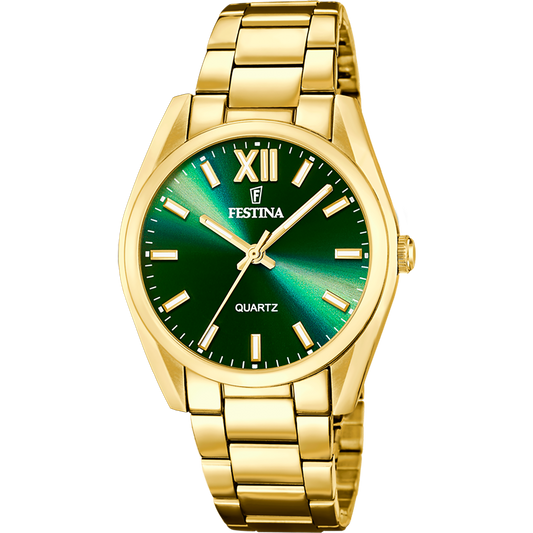 OROLOGIO FESTINA F20640/9 VERDE CINTURINO IN ACCIAIO INOSSIDABILE 316L, DONNA