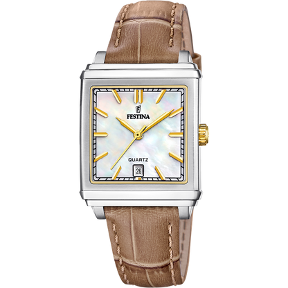 OROLOGIO FESTINA F20682/4 BEIGE CINTURINO IN PELLE, DONNA