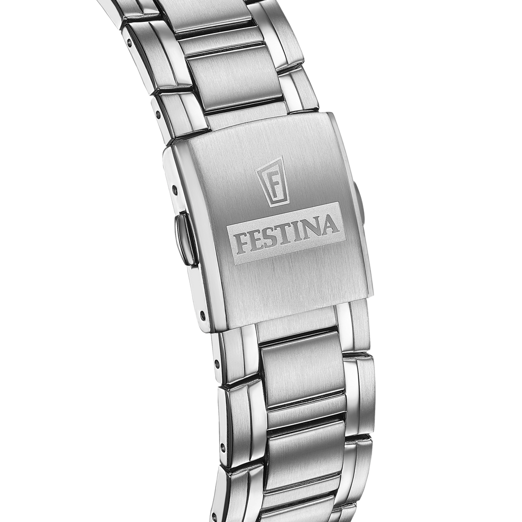 OROLOGIO FESTINA TIMELESS CHRONOGRAPH F20704/4 AZZURO CINTURINO IN ACCIAIO INOSSIDABILE 316L, UOMO