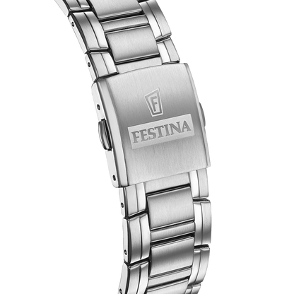 OROLOGIO FESTINA TIMELESS CHRONOGRAPH F20704/4 AZZURO CINTURINO IN ACCIAIO INOSSIDABILE 316L, UOMO