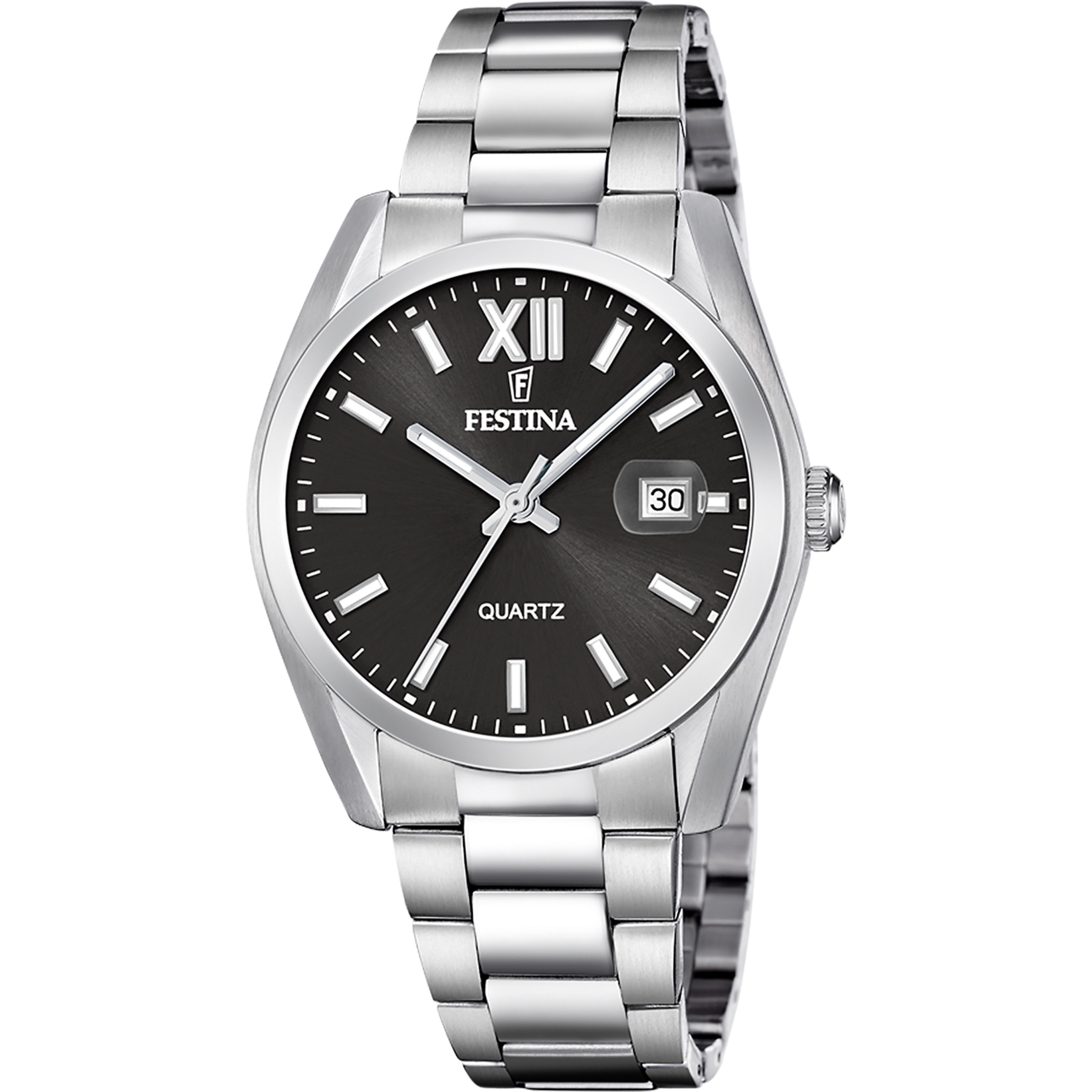 OROLOGIO FESTINA ACCIAIO CLASSICO F20707/6 NERO CINTURINO IN ACCIAIO INOSSIDABILE 316L, UOMO