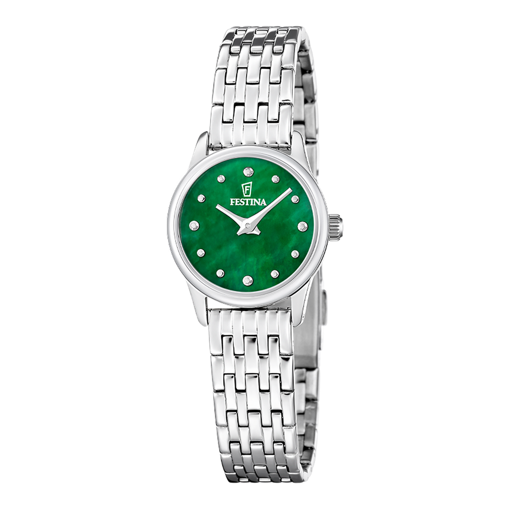 OROLOGIO FESTINA MADEMOISELLE F20749/5 VERDE CINGHIA ACCIAIO INOSSIDABILE, DONNA