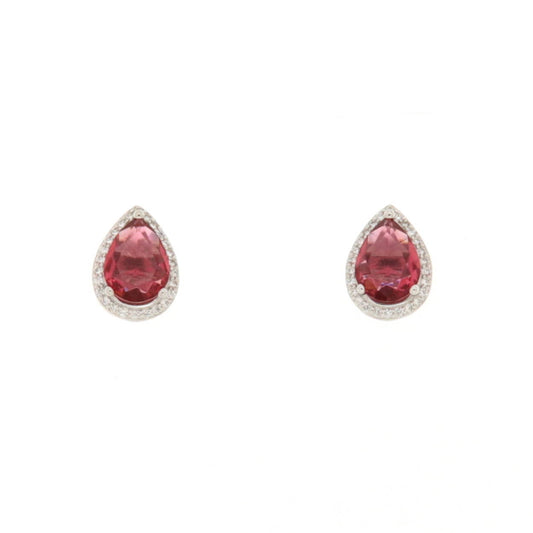 Orecchini in Argento Zirc. Rosso Rubino Alice