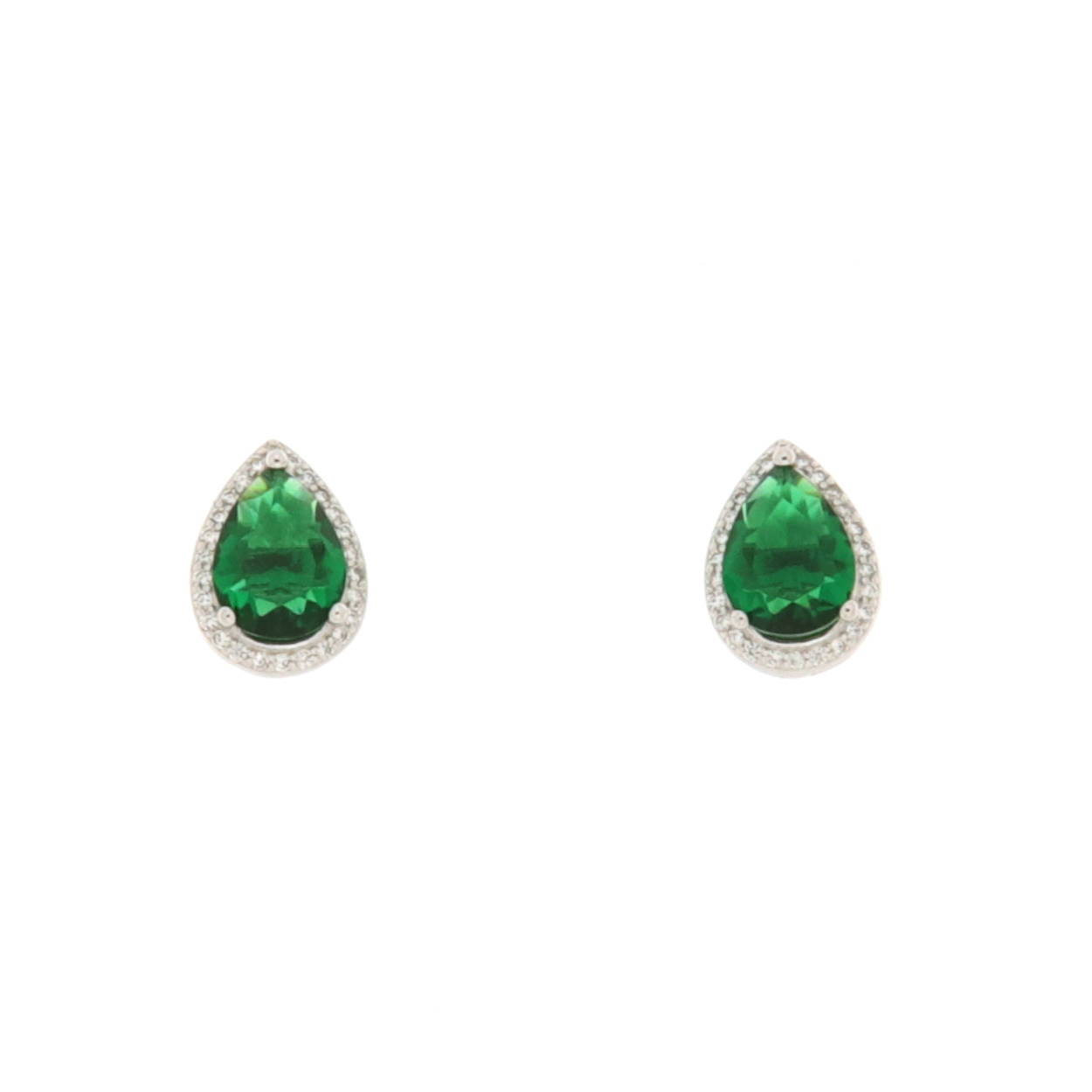 Le Meraviglie - Orecchini in Argento Zirc. Verde Smeraldo Alice