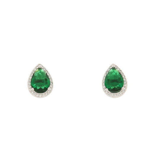 Orecchini in Argento Zirc. Verde Smeraldo Alice