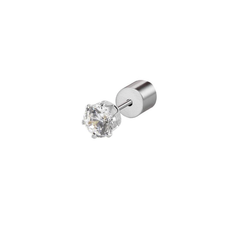 Orecchino a lobo con zircone 4mm