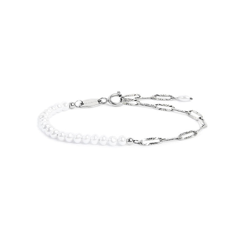 Marlù - Bracciale catena figaro e perle irregolari