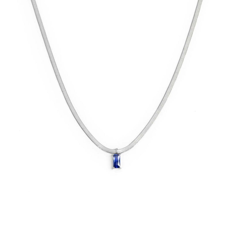 Collana catena snake con zircone baguette