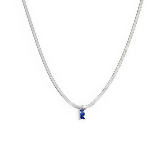 Collana catena snake con zircone baguette