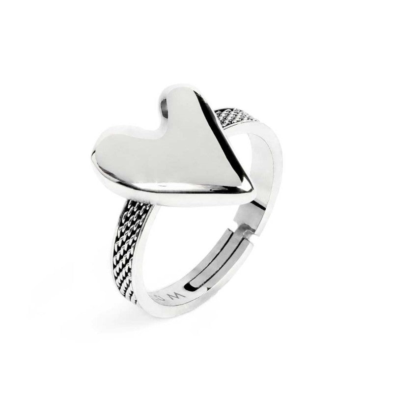 Anello con cuore irregolare
