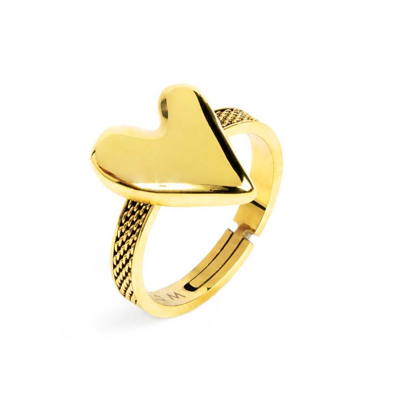 Anello con cuore irregolare